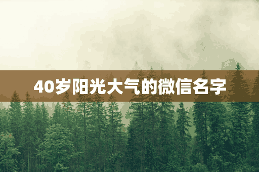 40岁阳光大气的微信名字(微信昵称四十岁女阳光开心)